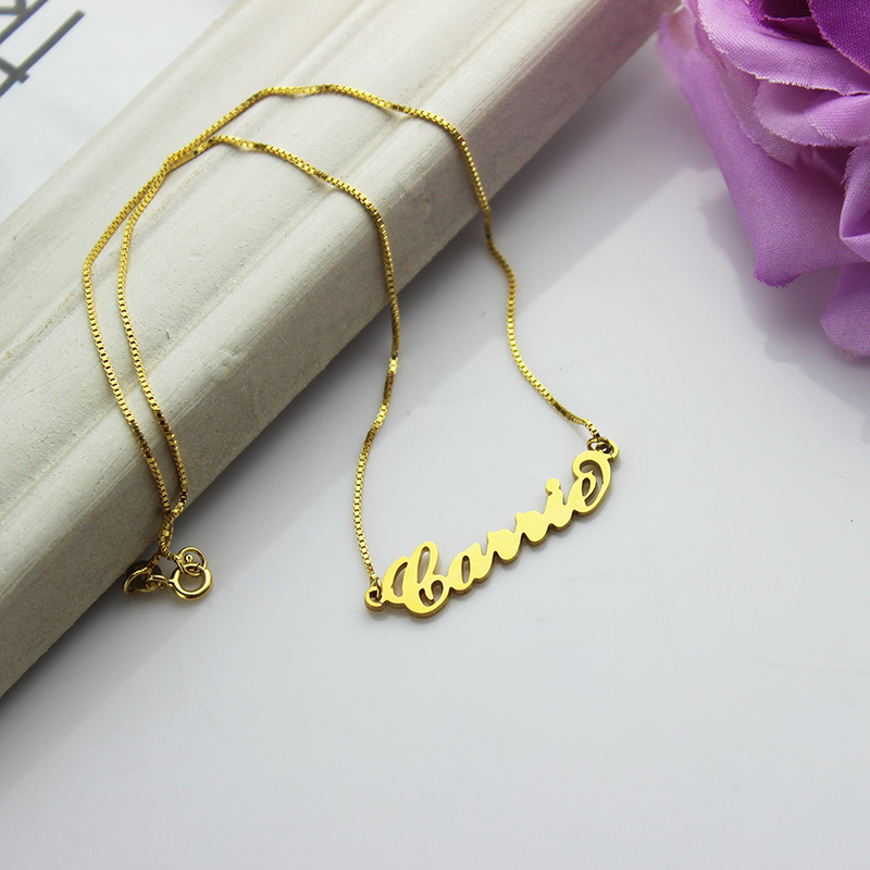 Gold Sex and The City Carrie Name Necklace