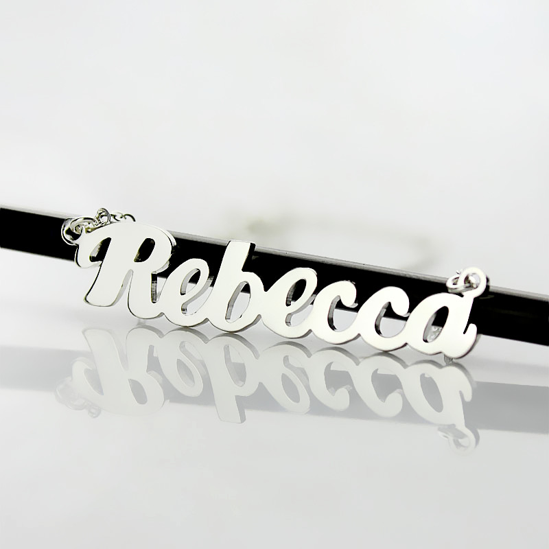 Sterling Silver Name Necklace Silver