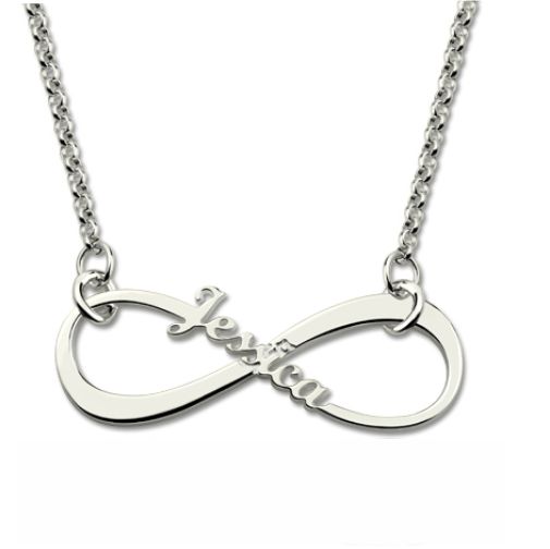 Single Name Infinity Necklace Sterling Silver