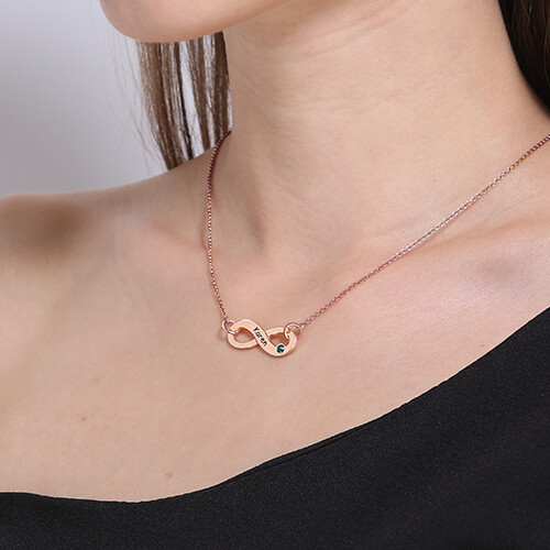 Personalized Rose Gold Infinity