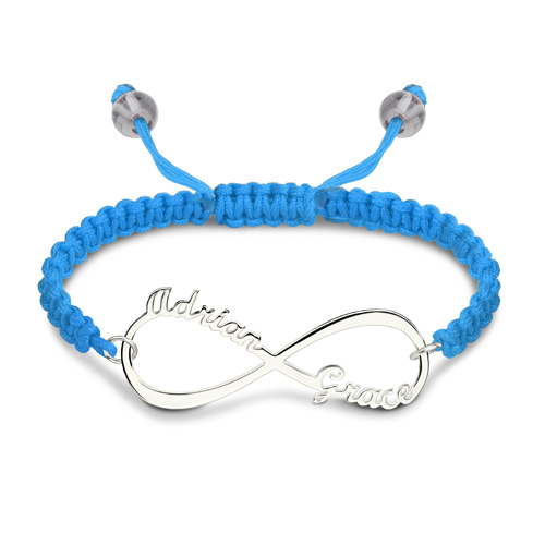 Personalized Infinity Two Names Cord Bracelet