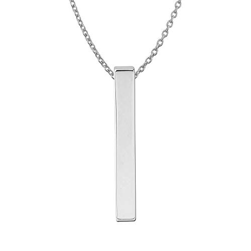 Engraved Name Bar Necklace Sterling Slver