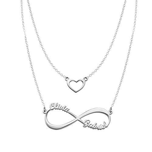 Heart Infinity Necklaces Set For Her Sterling Silver