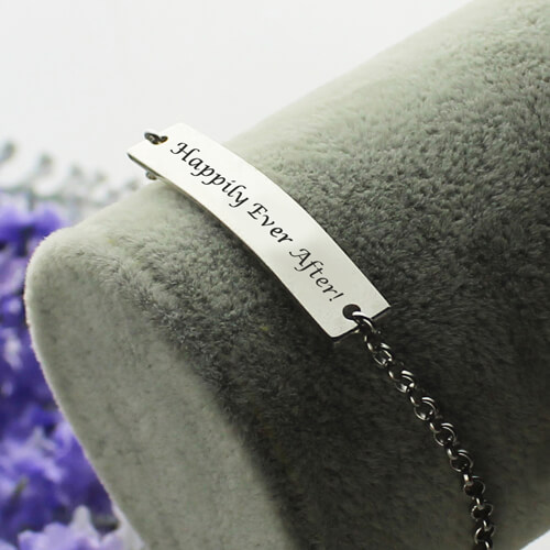 Bar Bracelet For Mom Sterling Silver