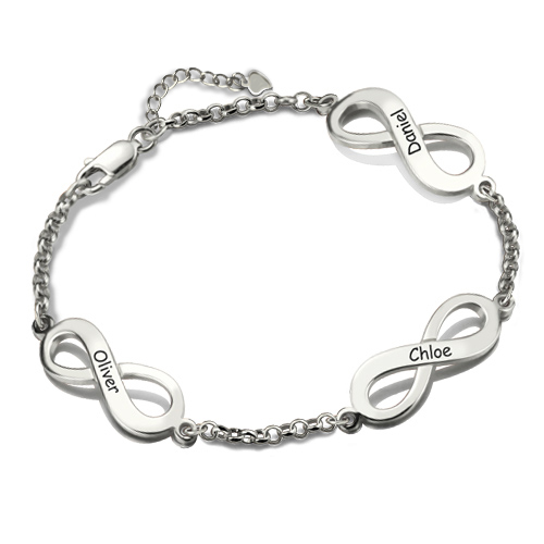 Infinity Mother's Bracelet Sterling Silver