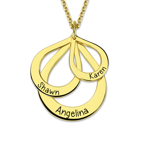 Drop Shaped Necklace Gold Plated