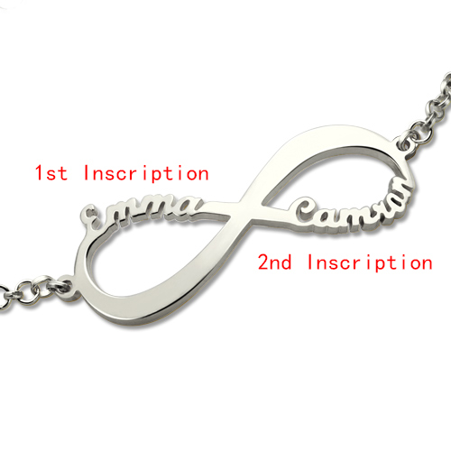 Infinity Symbol Name Bracelet Sterling Silver