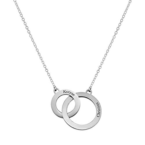 Engravable Discs Necklace in Silver